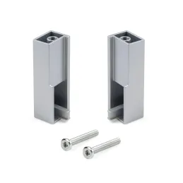 Kit d’embouts pour tringle de penderie LUXE – montage supérieur / Aluminium