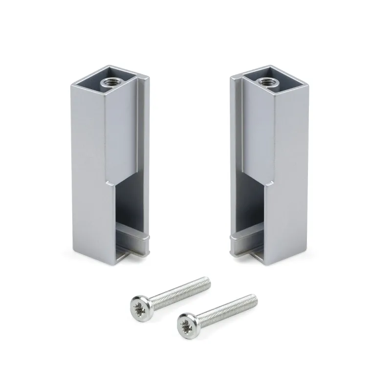 Kit d’embouts pour tringle de penderie LUXE – montage supérieur / Aluminium