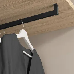 Ensemble d’embouts pour tringle de penderie LUXE – fixation supérieure / Noir texturé