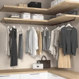 Ensemble d’embouts pour tringle de penderie LUXE – montage supérieur / Marron foncé