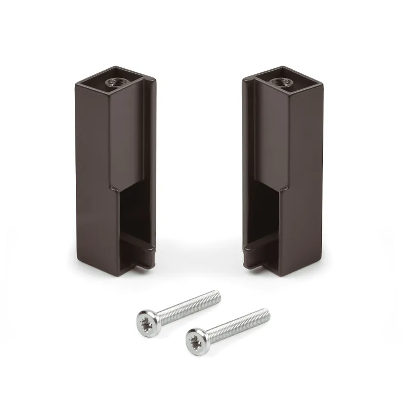 Ensemble d’embouts pour tringle de penderie LUXE – montage supérieur / Marron foncé