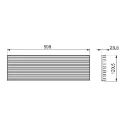 Grille de ventilation au-dessus des appareils électroménagers 600 mm TIFFANY / Aluminium
