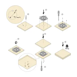 Système pivotant sous chaise ou TV / Nickel