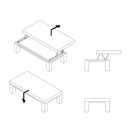 Mécanisme relevable pour table basse FUTURO / Noir mat