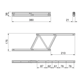 Mécanisme relevable pour table basse FUTURO / Noir mat