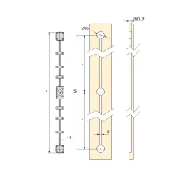 Kit de profilés anti-gauchissement pour portes EVEN / Aluminium