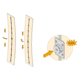 Kit de profilés anti-gauchissement pour portes EVEN / Aluminium