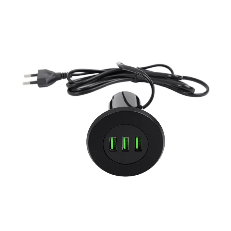 Chargeur de table d’intérieur 3 x USB GOST / Noir mat