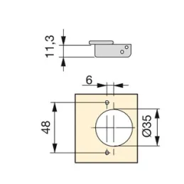 Charnière invisible CLIP 165° avec amortisseur EXLUSIVE et cale 3D