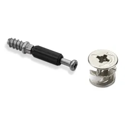 Kit de ferrures d’assemblage tige + excentrique 18 / nickel – 10 pièces