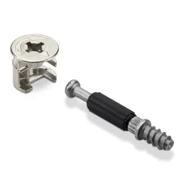 Kit de ferrures d’assemblage tige + excentrique 18 / nickel – 10 pièces