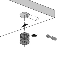 Kit de ferrures d’assemblage tige + excentrique 18 / nickel – 10 pièces