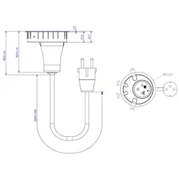 Prise électrique avec passe-câbles LOOP IN / Blanche