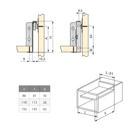 Tiroir métallique ULTRABOX 118 mm / Argenté
