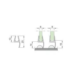 Profilé vertical d’étanchéité pour paroi de douche ALTO 2500 mm / Transparent