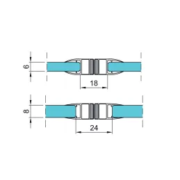 Profil d’étanchéité magnétique à 180° pour paroi de douche 2500 mm / Transparent