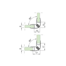 Profil d’étanchéité magnétique d’angle à 90° pour paroi de douche – 2500 mm / Transparent