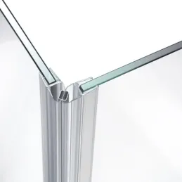 Profil d’étanchéité magnétique d’angle à 90° pour paroi de douche – 2500 mm / Transparent