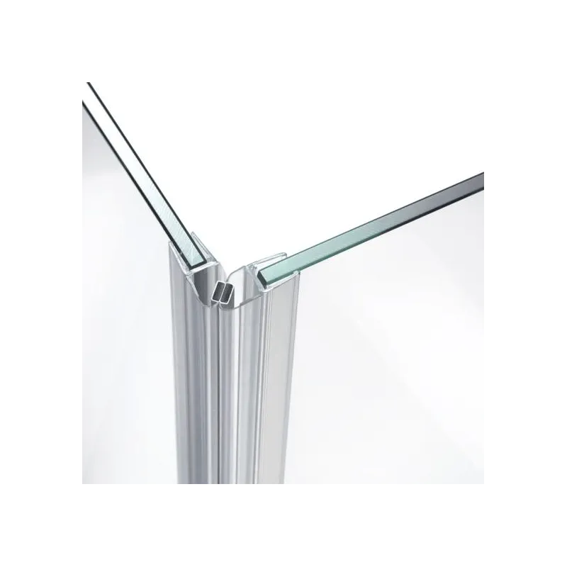 Profil d’étanchéité magnétique d’angle à 90° pour paroi de douche – 2500 mm / Transparent