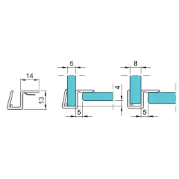 Profil vertical d’étanchéité pour porte de cabine de douche 2500 mm / Transparent