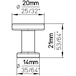 Bouton de meuble DOMINICA MINI / Chrome brillant