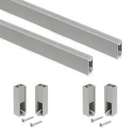 Lot de 2 tringles de penderie LUXE avec joint et supports / Beige