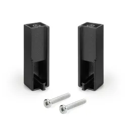 Lot de 2 barres de penderie LUXE avec joint et supports / Noir texturé