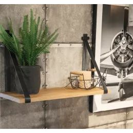 Support d’étagère en cuir FLORENCIA / cuir noir – paire
