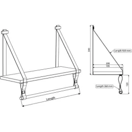 Support d’étagère en cuir FLORENCIA avec attaches pour barre / Cuir noir – paire