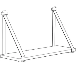 Support d’étagère en cuir FLORENCIA avec attaches pour barre / Cuir marron – paire