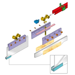 Guide inférieur en verre PORTAGLASS