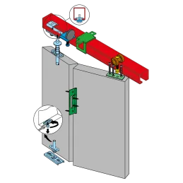 Charnière pour porte pliante / Chrome