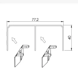 Butée pour rail supérieur blanche