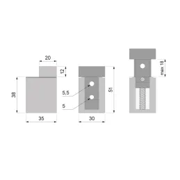 Support d’étagère ANCONA / Nickel satiné