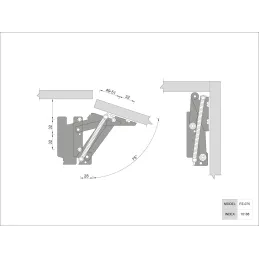 Ensemble de mécanisme à ressort basculant pour portes / Nickel