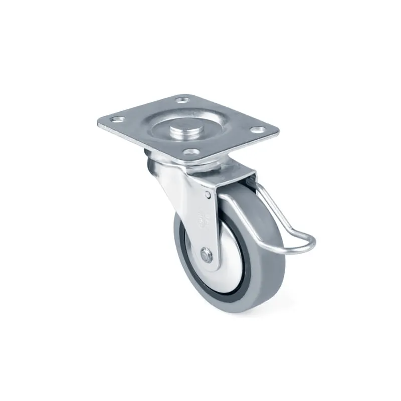 Roulettes pour meuble LIBRA 60 mm avec frein / Gris