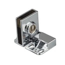 Charnière pour porte en verre UNION sans perçage – Paire / Chrome brillant