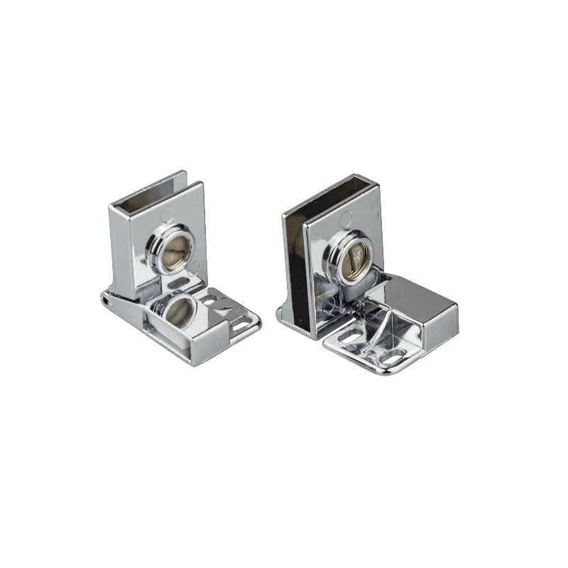 Charnière pour porte en verre UNION sans perçage – Paire / Chrome brillant