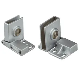 Charnière pour porte en verre UNION sans perçage – Paire / Aluminium