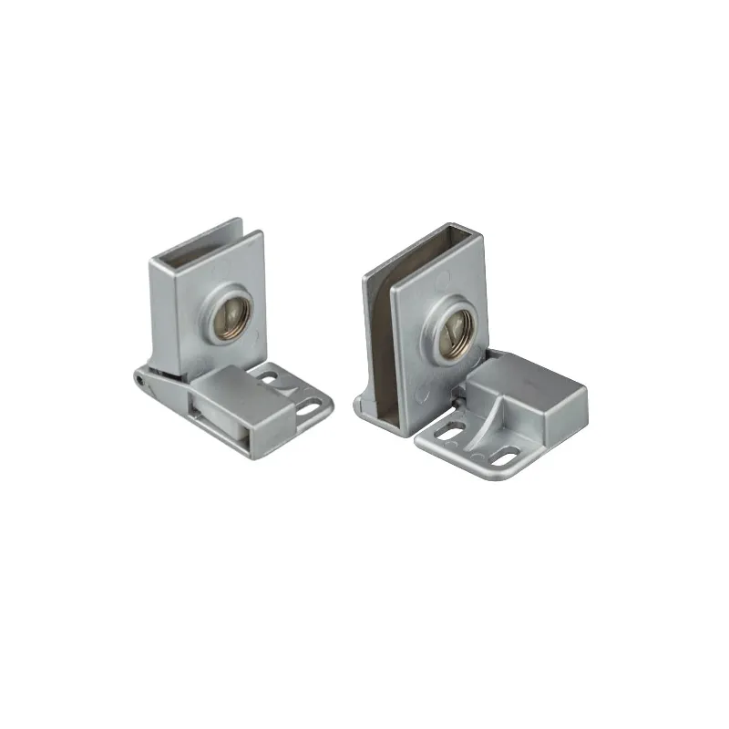 Charnière pour porte en verre UNION sans perçage – Paire / Aluminium