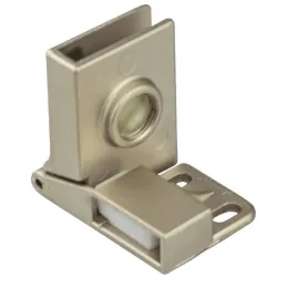 Charnière pour porte en verre UNION sans perçage – Paire / Nickel satiné