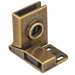 Charnière pour porte en verre UNION sans perçage – Paire / Laiton patiné
