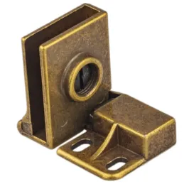 Charnière pour porte en verre UNION sans perçage – Paire / Laiton patiné