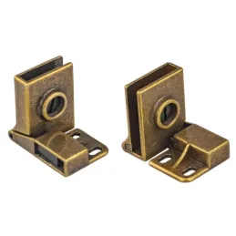 Charnière pour porte en verre UNION sans perçage – Paire / Laiton patiné