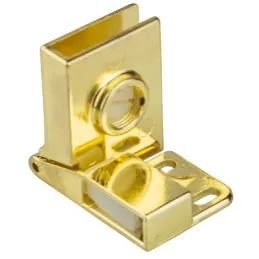 Charnière pour porte en verre UNION sans perçage – Paire / Doré brillant