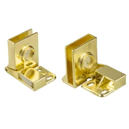 Charnière pour porte en verre UNION sans perçage – Paire / Doré brillant