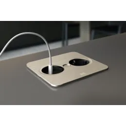 Prise électrique Twist square 2x 230 V / Inox