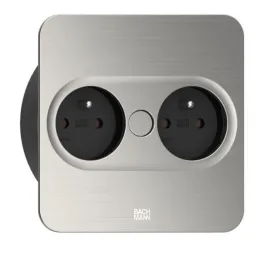 Prise électrique Twist square 2x 230 V / Inox