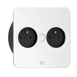 Prise électrique Twist square 2x 230 V / Blanc mat‑ mat