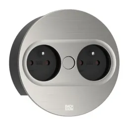 Prise électrique Twist ovale 2x 230V / Acier inoxydable